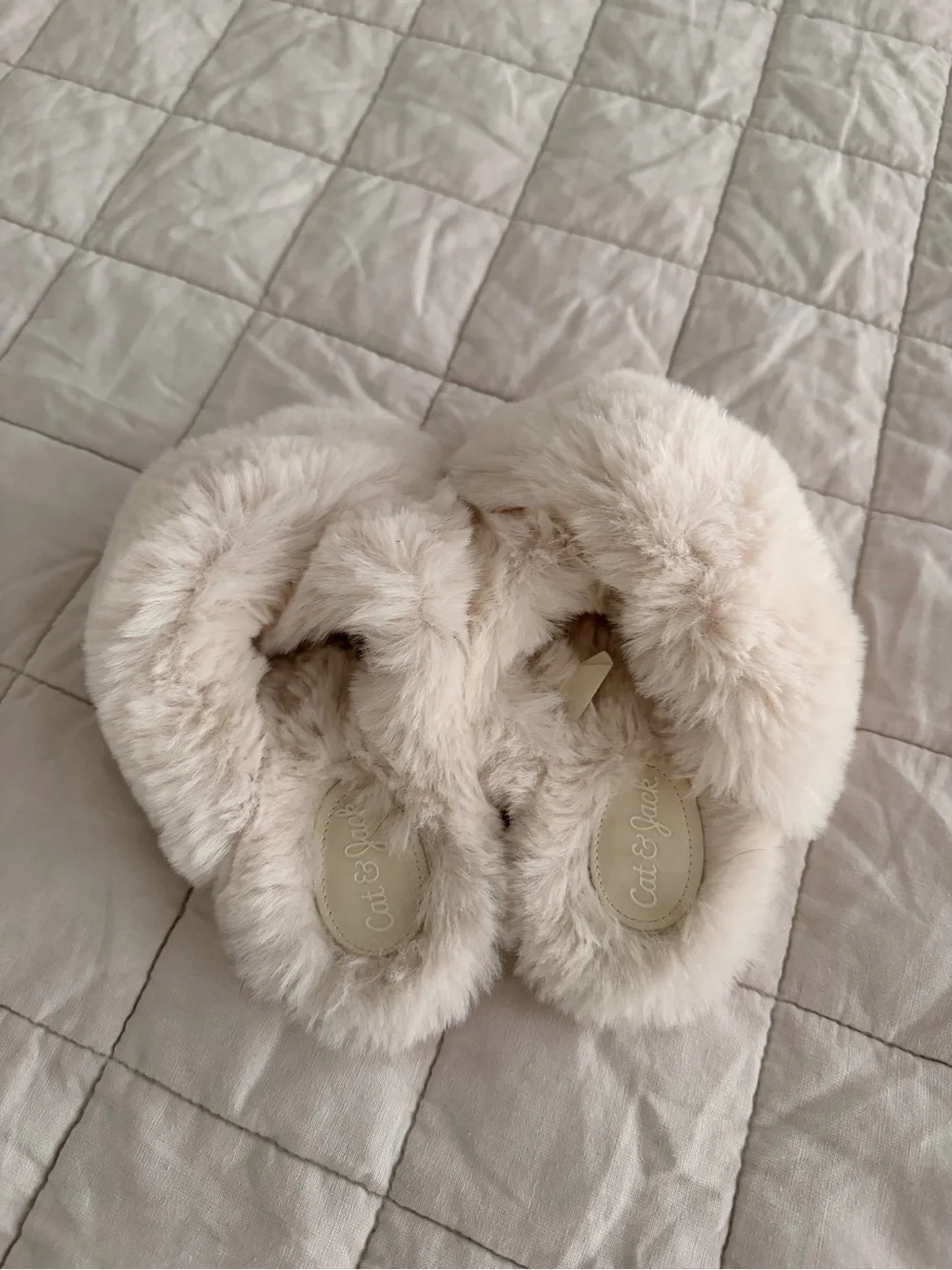 Amazon HALLUCI Girl’s Cross Band Soft Plush Fleece Indoor or Outdoor Slippers